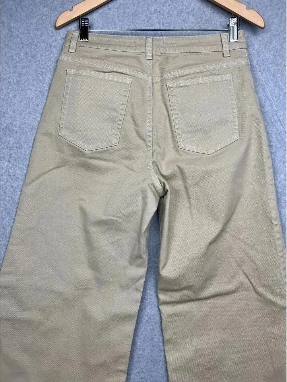 Y2k 90s Something Navy Womens Wide Leg Baggy Denim Jeans 29 Minimalist Beige